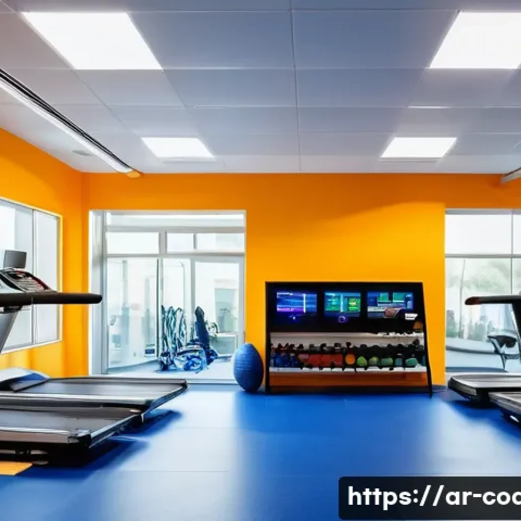 스포츠지도사 실습 가능한 체육센터 추천 - A modern sports training center interior designed with cutting-edge fitness and rehabilitation equip...